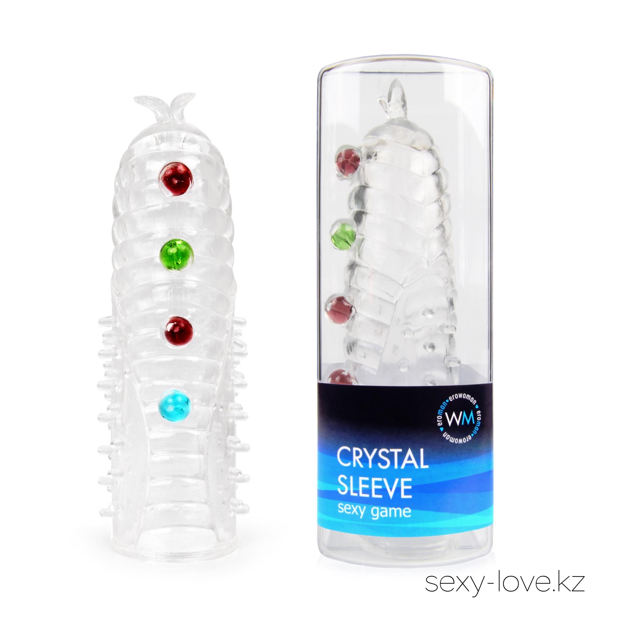 Насадка закрытая CRYSTAL SLEEVE, L 140 мм D 27 мм , 
	Закрытая насадка на пенис позволит увеличить размеры мужского полового органа. Небольшие шипики, рёбрышки, шарики с цветными бусинами и усики на поверхности интимного аксессуара будут стимулировать эрогенные зоны.
	Изделие изготовлено из мягкого, эластичного материала, хорошо растягивается и легко надевается на член.
	Насадка проста в применении, не требует сложного ухода.
	Эротический аксессуар надевается на пенис, находящийся в состоянии слабой эрекции. Его можно использовать с секс-игрушками (вибратором, фаллоимитатором).
	Непрерывное применение изделия не должно превышать 15-20 минут.
	Совместно с насадкой рекомендуется использовать гель-лубрикант «О'кей для двоих» из серии «О'кей» и очищающий спрей с антимикробным эффектом «ClearToy» для экспресс-обработки.

	Этот товар вы так же можете приобрести в наших магазинах.

	мг. «LOVE 18+»

	Актобе ул. 101 Стрелковой Бригады 3 (по 101й на против Kaspi банка) с 11:00 до 20:00

	WhatsApp +7 776 720 7713 и +7 775 720 7713

	 

	мг. «Эволюция 18+»

	Актобе пр. Абилкайыр-хана 21 (остановка Электрон) с 10:00 до 20:00

	WhatsApp +7 771 843 0213 и +7 702 248 7813

	 

	мг. «LAMOUR 18+»

	Актобе 11 мкр 79 дом (за ост. Набережная) OZON и СОЛЬ, временный регламент с 16:00 до 20:00

	 WhatsApp +7 777 112 8813 и +7 777 030 8813

	
	 

	 
