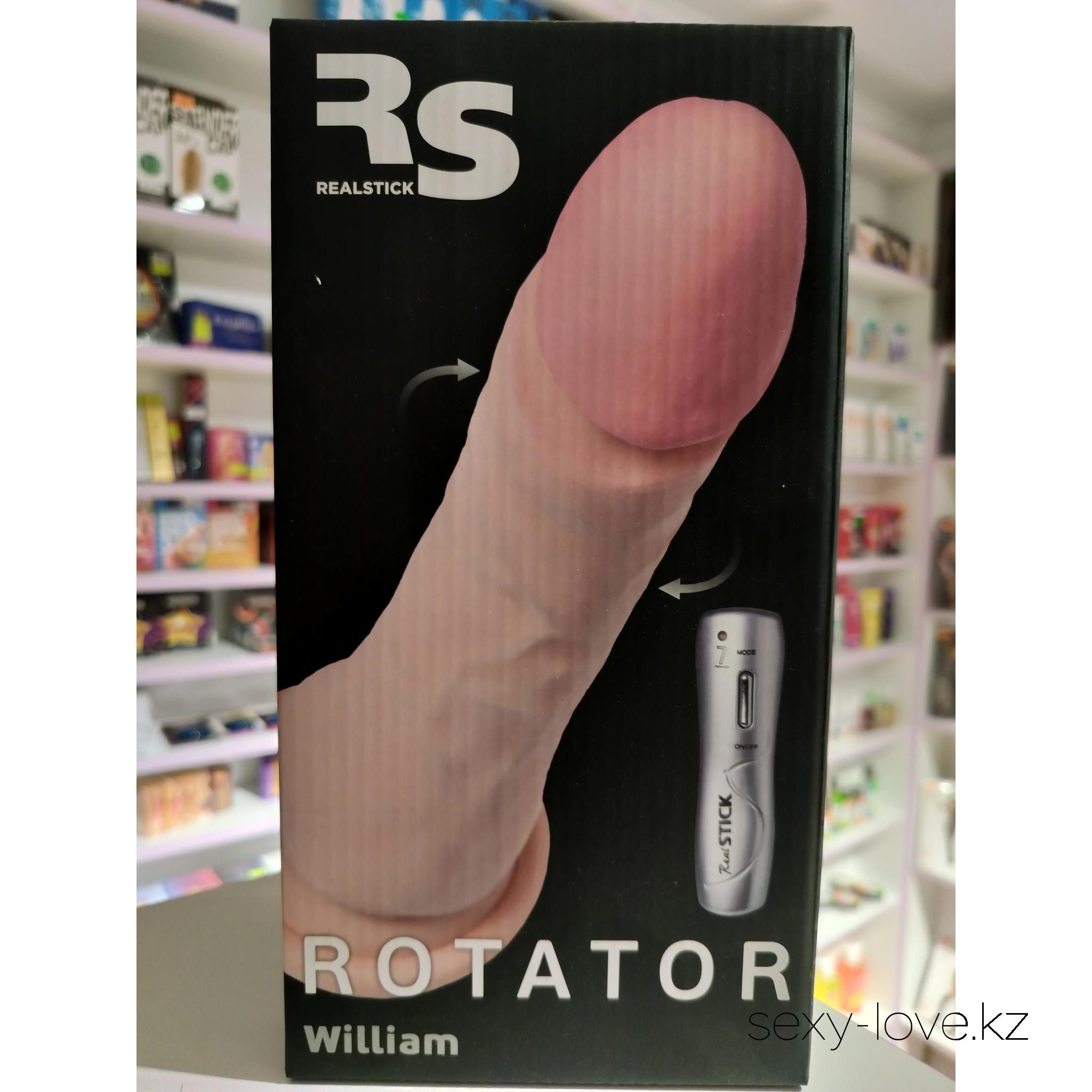 Ротатор «William» RealStick Elite на присоске, телесный, SoftSkin, 7 режимов вращения, 18 см, 
	Максимально реалистичный ротатор Realstick Elite поможет выйти за рамки физических и сексуальных возможностей. Гладкая упругая головка сделает проникновение нежным и комфортным, а также обеспечит дополнительную стимуляцию. Мощная присоска позволяет выбрать любую удобную позу для интимных игр, а скольжение фаллоса вкупе с вращением доводит до экстаза! Изготовлен из мягкого, эластичного и абсолютно безопасного материала. Девайс оснащен удобным выносным пультом и имеет 7 режимов вибрации. Обеспечьте себе реалистичные ощущения и гарантированное наслаждение с ротаторами Realstick Elite.

	Работает от трёх батареек ААА (не идут в комплекте).

	 
