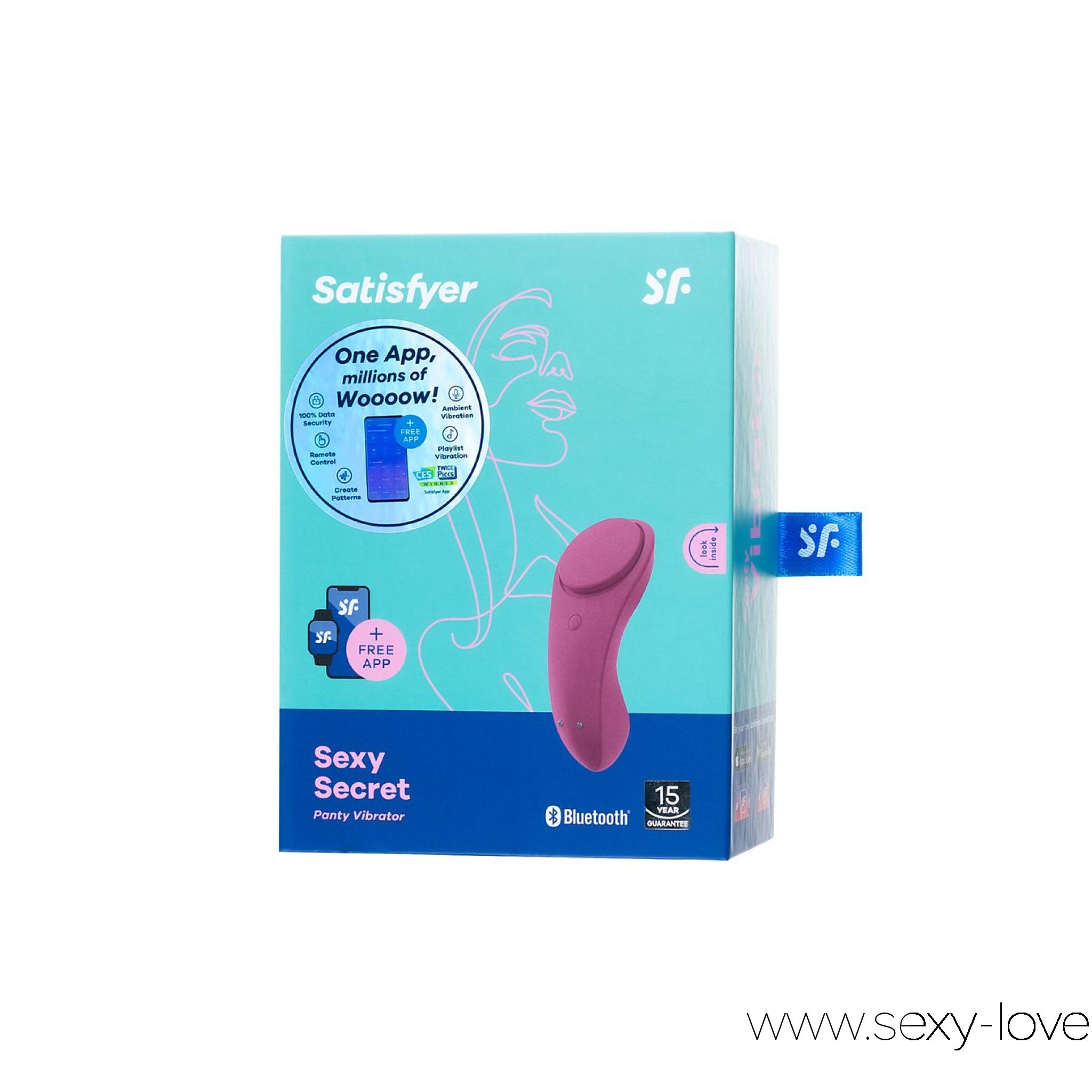 Вибро-трусики Satisfyer Sexy Secret Connect App., 
	Добро пожаловать в чудесный мир бесконечных удовольствий! Дразните себя в любое время дня, поскольку Sexy Secret создан с учетом вашего комфорта. Он аккуратно спрятан в трусиках, и им легко управлять с помощью приложения Satisfyer Connect. Используйте наше новое инновационное приложение и его множество функций в качестве пульта дистанционного управления для получения незабываемых ощущений. У телефона разрядилась батарея? Нет проблем! Режимами легко управлять прямо с устройства с помощью всего одной кнопки!

	Sexy Secret с приподнятым корпусом и большой площадью поверхности из сверхмягкого силикона обеспечивает приятную стимуляцию вульвы. Устройство снабжено мощным магнитом, чтобы крепко фиксировать игрушку в самом удобном месте. Теперь свидания будут проходить намного интереснее!

	Хотите продолжить в джакузи? Теперь вас уже не остановить… потому что Sexy Secret водонепроницаем и имеет рейтинг IPX7.

	 
