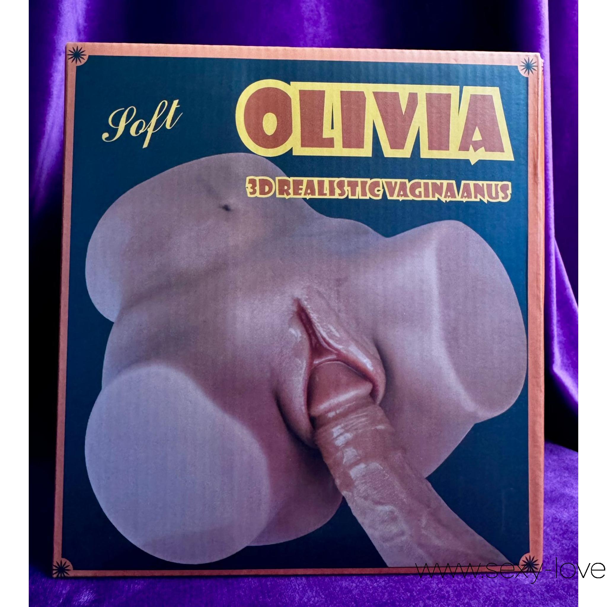 МАСТУРБАТОР OLIVIA вес 2,265кг, 210x120x180 мм, 
	Великолепная SUPER реалистичная секс-игрушка для мужчин  с двумя функциональными входами максимально реалистично имитирует самые пикантные части женского тела – зону бикини, клитор, половые губы, ягодицы, анальное отверстие.
	Эротический аксессуар дарит феерию незабываемых эмоций и невероятное наслаждение. Внутренняя рельефная поверхность мастурбатора добавляет остроты ощущениям.
	Секс-игрушка изготовлена из мягкого приятного на ощупь материала, имеет естественный телесный оттенок. Проста в использовании и уходе.
	Совместно с изделием рекомендуется применять гель-любрикант «ACTIVE GLIDE» и очищающий спрей с антимикробным эффектом ClearToy.

	 
